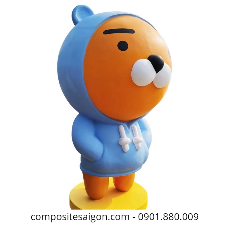 mo hinh bang nhua composite cao cap10 1 7627 - Mô hình gấu vằng mặc áo composite cao cấp cao 1600mm